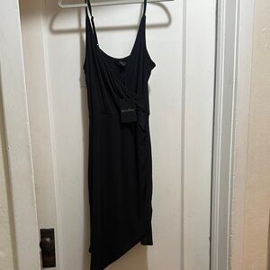 Chic Asymmetrical Black Dress